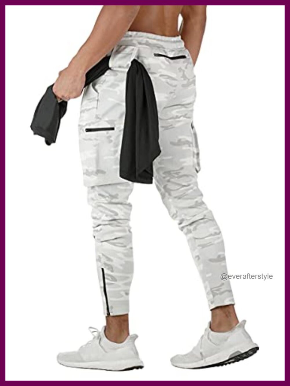 Men's Active Tapered Jogger Sweatpants Slim Fit Zipper Pockets Gym Pants